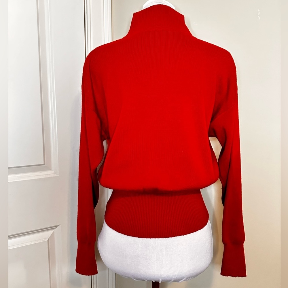 MEISTER Red Quarter Zip Wool Top Red size small - Picture 6 of 9